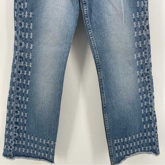 Wild Secret Juniors High Waist Jeans Blue Denim Textured Y2K 11 - Picture 3 of 8